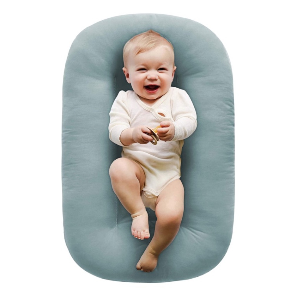 Snuggle Me Organic Bare | Baby Lounger & Infant Floor Seat  | Slate Color